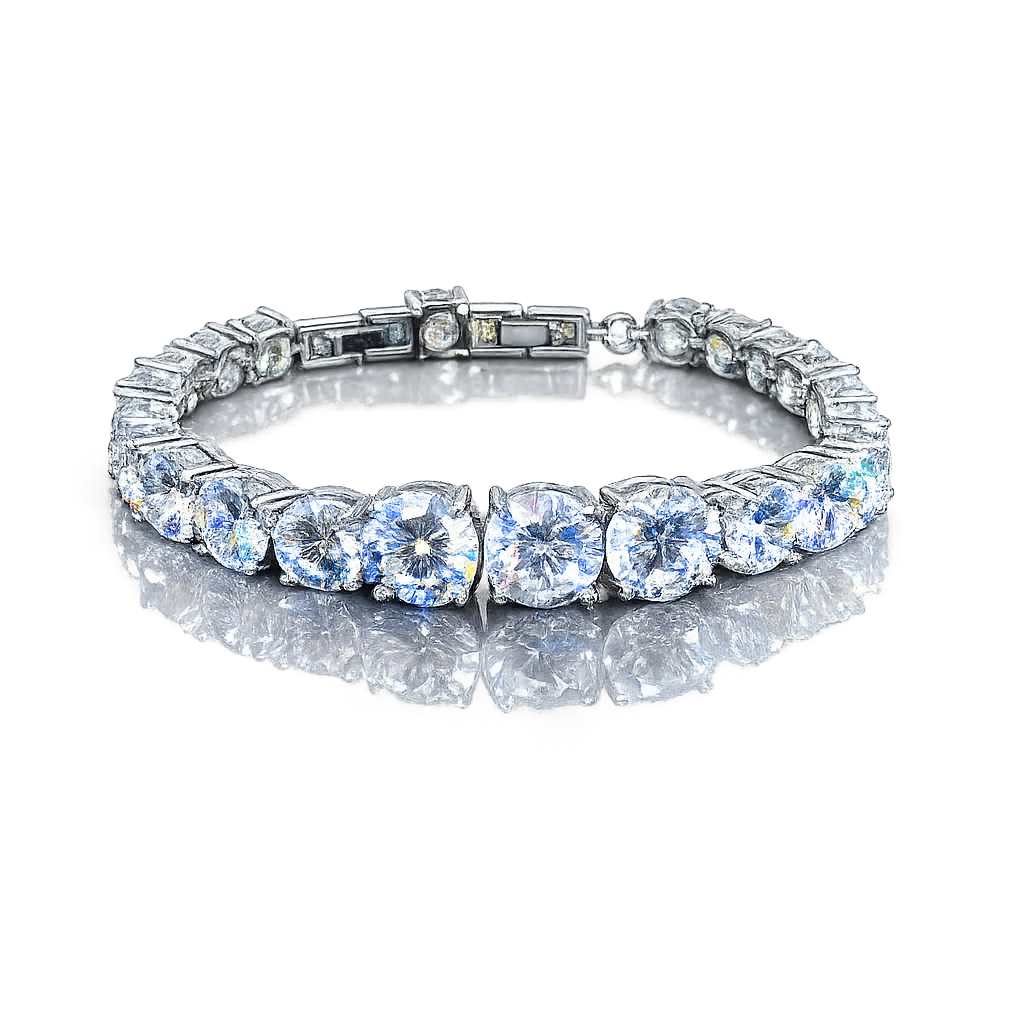 gen_0_1 925 Sterling Silver Moissanite Tennis Bracelet | Round Brilliant Cut | Timeless Luxury Jewelry - 图片 1