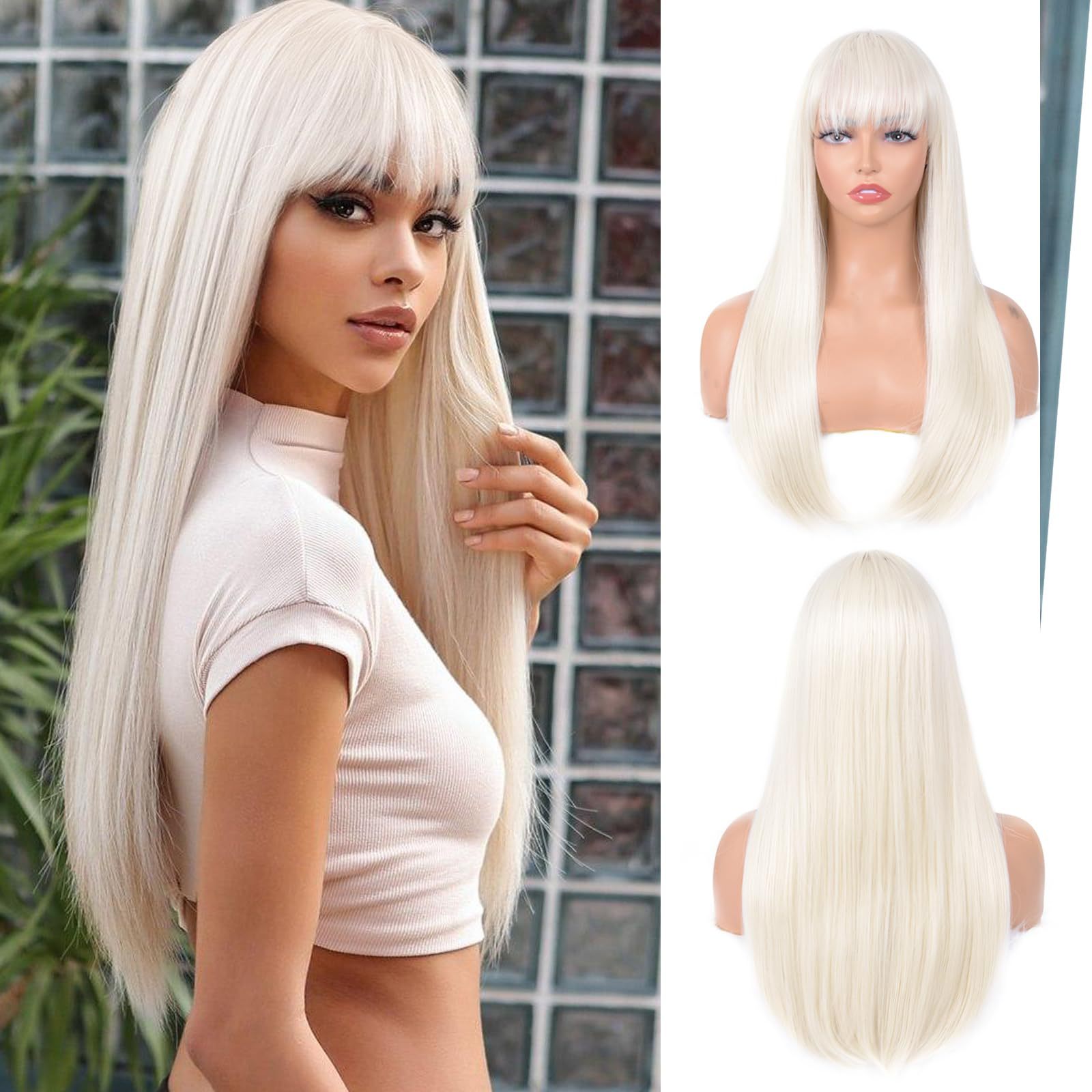 O1CN0113Igg21oniOjwD6zu_!!3362665270-0-cib Long Straight Synthetic Wig with Bangs - Heat Resistant Hair for Women - Natural Looking Daily Style - Image 1