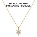 18K Gold Plated Rotatable Clover Moissanite Necklace | 925 Silver Sunflower Daisy Pendant | Sparkling Adjustable Jewelry
