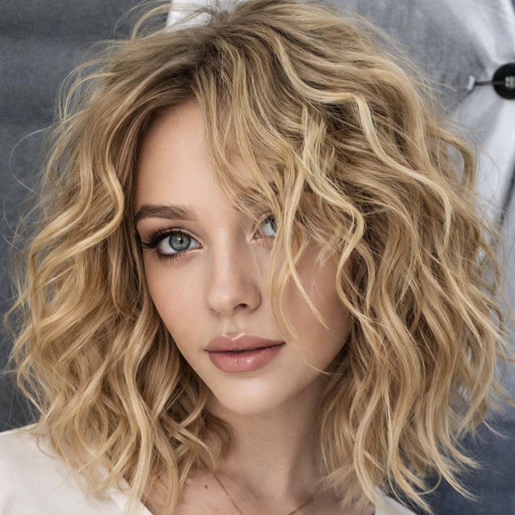 gen_O1CN01u9HhEC1ZnyE94BjN7_!!2331623240-0-cib_1_1 Short Wavy Bob Wig with Middle Part | Synthetic Water Wave Hair for Women | Heat Resistant Daily Wig - Image 1