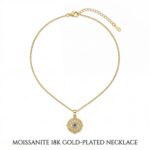 18K Gold Plated Evil Eye Moissanite Necklace | 925 Sterling Silver Protection Charm Pendant