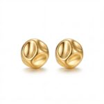 18K Gold Plated Sculptural Dome Earrings - Minimalist Chunky Statement Earrings