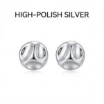 925 Sterling Silver Organic Dome Earrings - Minimalist Sculptural Statement Studs