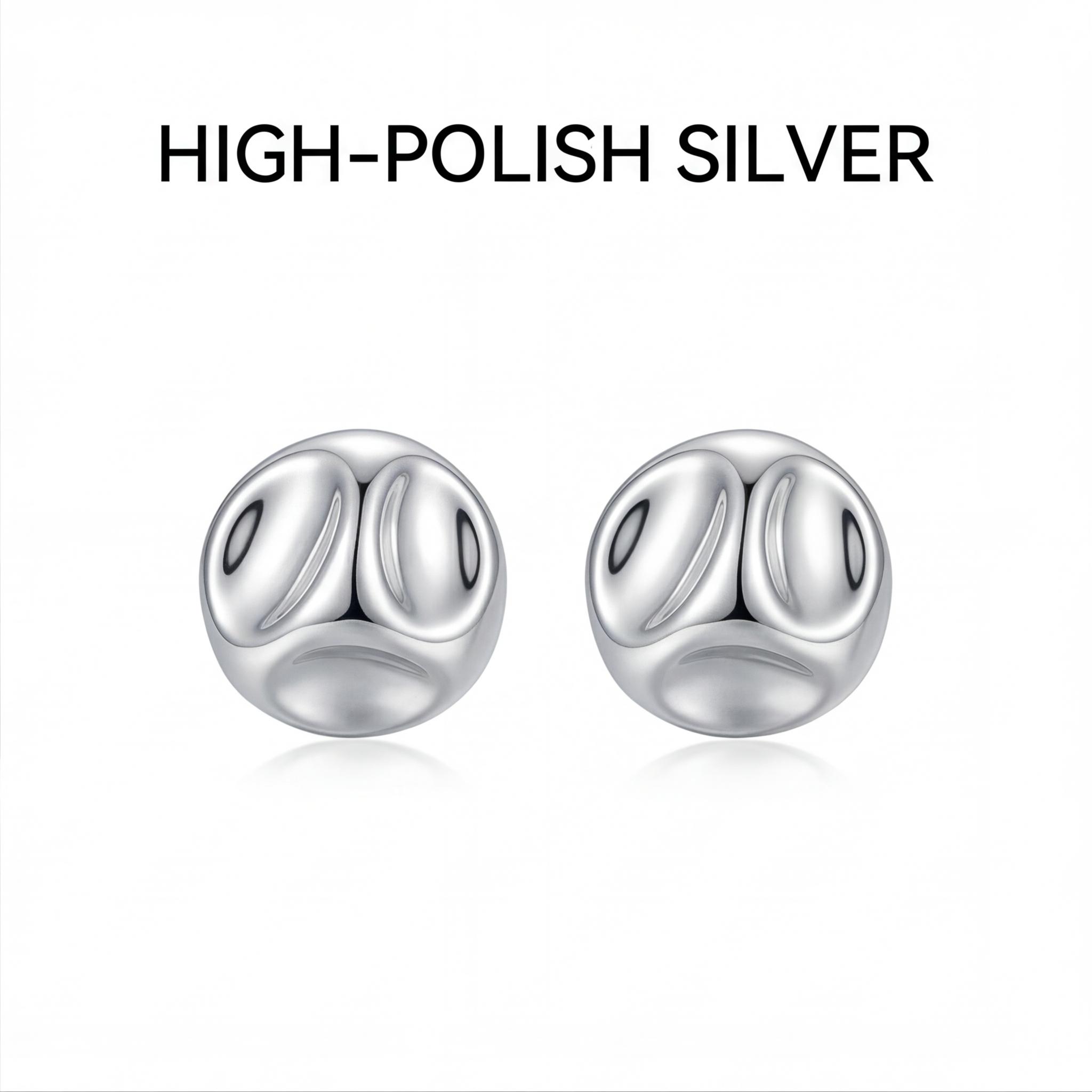 gen_used_used_used_used_eed6ab2690735e7a154b4aab093706e1_1_1_part2 925 Sterling Silver Organic Dome Earrings - Minimalist Sculptural Statement Studs - Image 1
