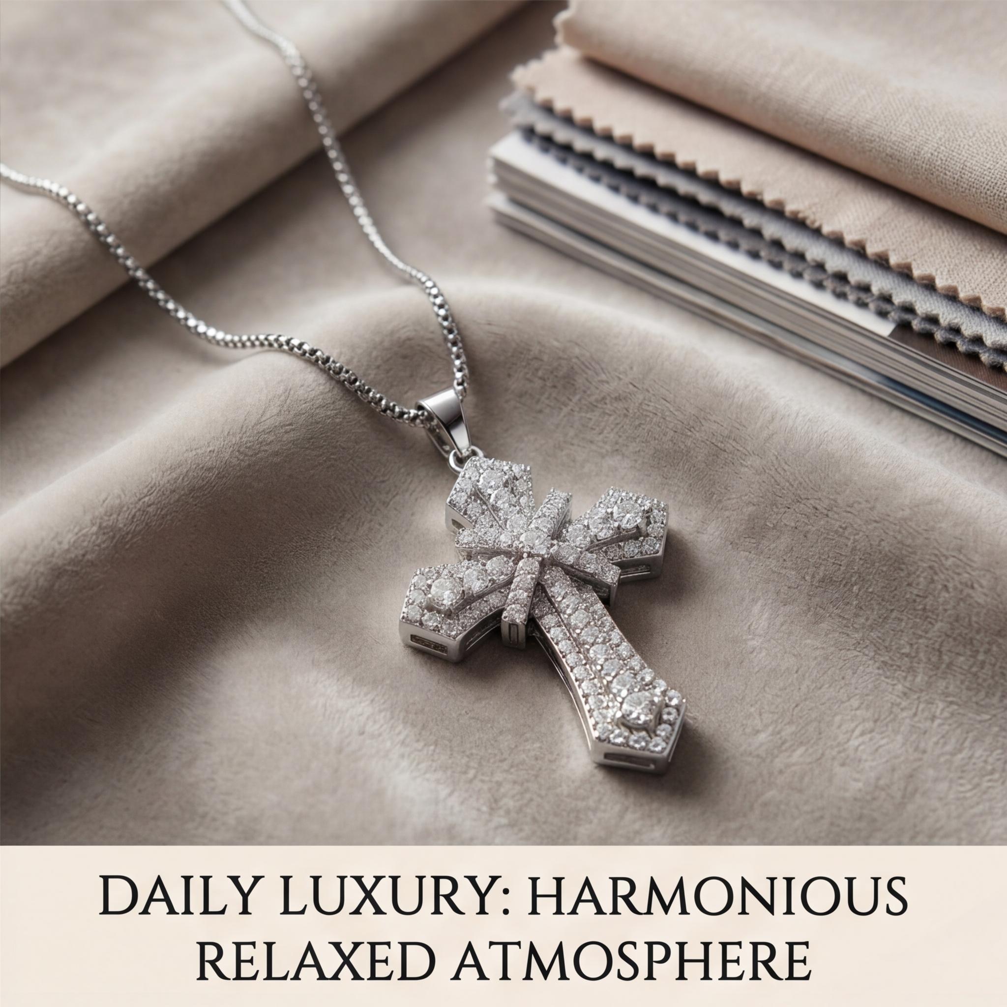 925 Sterling Silver Full Iced Out Moissanite Cross Necklace | Hip Hop Statement Pendant for Men - Image 13