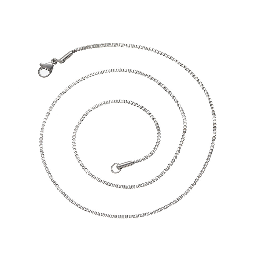 0189fe90f548c142454f942e467e889c 1.5mm 925 Silver Moissanite Square Chain European and American Hip-Hop Jewelry Men's Fashion Brand Vacuum-Plated Square Chain - Image 1