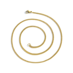 2mm² Flat Polished Cuban Necklace with Lobster Clasp, Wide Chain for Men, Electroplated 18K Gold Smooth 925 Silver Moissanite Cuban Chain