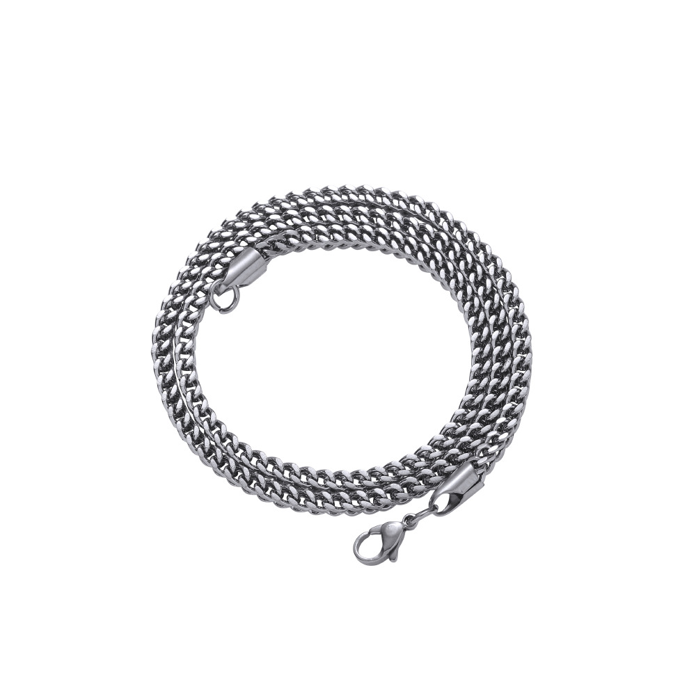 85ec88fb-d631-4448-9d2b-53c10edb80e3 3mm double-sided chain, European and American hip-hop necklace, vacuum-plated pendant chain, 925 silver double-sided chain - Image 1