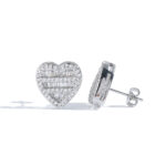 925 sterling silver inlaid moissanite new heart-shaped earrings, hip-hop five layer earrings, round square stone mixed with peach heart earrings.