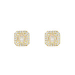 925 sterling silver inlaid moissanite new cross square earrings hip-hop round and long mixed earrings, suitable for men and women to wear.