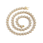 7mm Heart-Shaped Tennis Chain, European and American Hip-Hop Jewelry, Light Luxury S925 Sterling Silver, Micro-Set Moissanite, Couple Stackable Trendy Heart Necklace