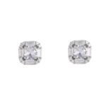 925 sterling silver moissanite mixed square earrings, hip-hop new fashion earrings, square ear studs.