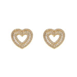 925 sterling silver hip-hop heart-shaped earrings, set with moissanite heart-shaped earrings, wide edged peach heart earrings, suitable for women.
