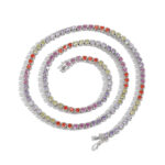 2.5mm colored moissanite tennis necklace, Euro-American hip-hop style, light luxury S925 sterling silver moissanite setting, colored moissanite gear fine chain necklace