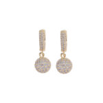 925 sterling silver micro inlaid moissanite classic round pendant earrings, hip-hop earrings, men's and women's fashionable small ball earrings earrings.