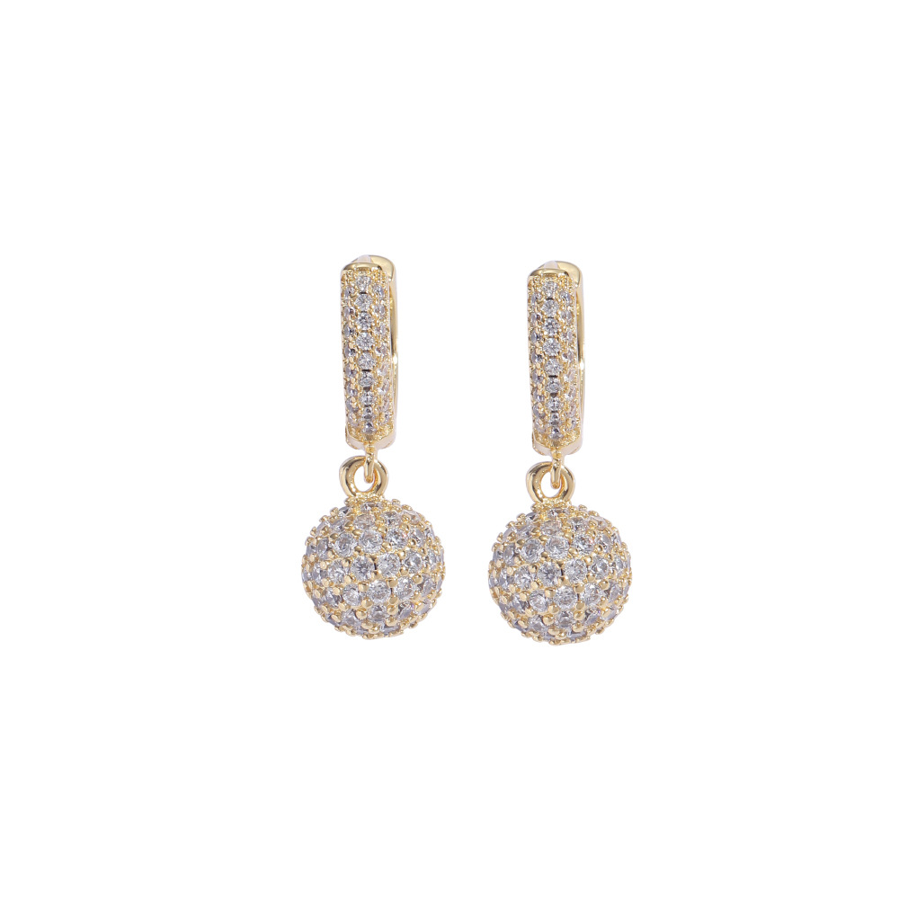 O1CN015QvMOi1EqA5iJvZKz_!!2215781360402-0-cib 925 sterling silver micro inlaid moissanite classic round pendant earrings, hip-hop earrings, men's and women's fashionable small ball earrings earrings. - Image 1