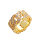 Cuba 925 sterling silver ring popular hip-hop ring new men's moissanite chain ring