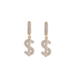 925 sterling silver dollar earrings with hip hop inlaid moissanite, new classic dollar earrings.