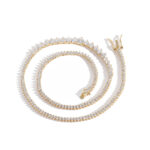 3-Claw Gradient Size Moissanite Tennis Necklace European and American Hip-Hop Trendy High-End Feeling Accessory Necklace