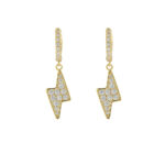 925 sterling silver moissanite lightning earrings, hip-hop style personalized earrings, suitable for men and women to wear.