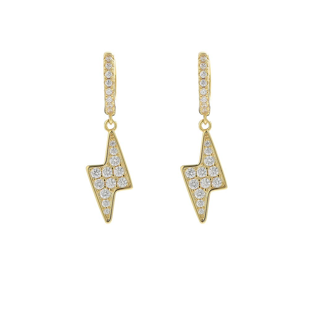 O1CN017ZxL0n1EqA5rAjaxD_!!2215781360402-0-cib 925 sterling silver moissanite lightning earrings, hip-hop style personalized earrings, suitable for men and women to wear. - Image 1