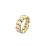 Smooth Cuban ring, European and American hip-hop 925 sterling silver inlaid with moissanite, popular for both men and women, classic and simple ring design