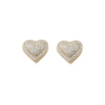 925 sterling silver moissanite double-layer heart-shaped earrings, with hip-hop style personalized design and classic heart-shaped earrings, suitable for men and women to wear.