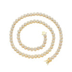 5mm Small Round Hoop Necklace S925 Sterling Silver with Micro Moissanite, Trendy Hip-Hop Rap Style Jewelry for Women