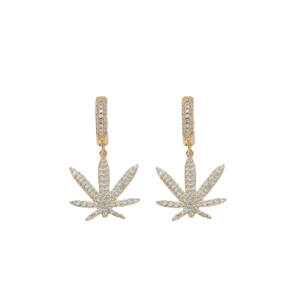 O1CN01GzzWiq1EqA5tglrCU_!!2215781360402-0-cib 925 sterling silver maple leaf earrings, hip-hop moissanite earrings with a unique hip-hop style, maple leaf earrings, suitable for daily parties. - Image 1