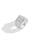 Retro password ring, European and American hip-hop 925 silver micro inlaid moissanite, men's and women's popular new fashion ring, men's ring