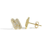 925 sterling silver inlaid moissanite lightning earrings, fashionable hip-hop new shiny high-end earrings.
