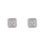 925 silver square earrings, hip-hop micro-inlaid moissanite earrings, fashionable and sparkling earrings for both men and women.