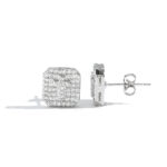 925 sterling silver cross moissanite earrings, hip hop style unisex earrings.