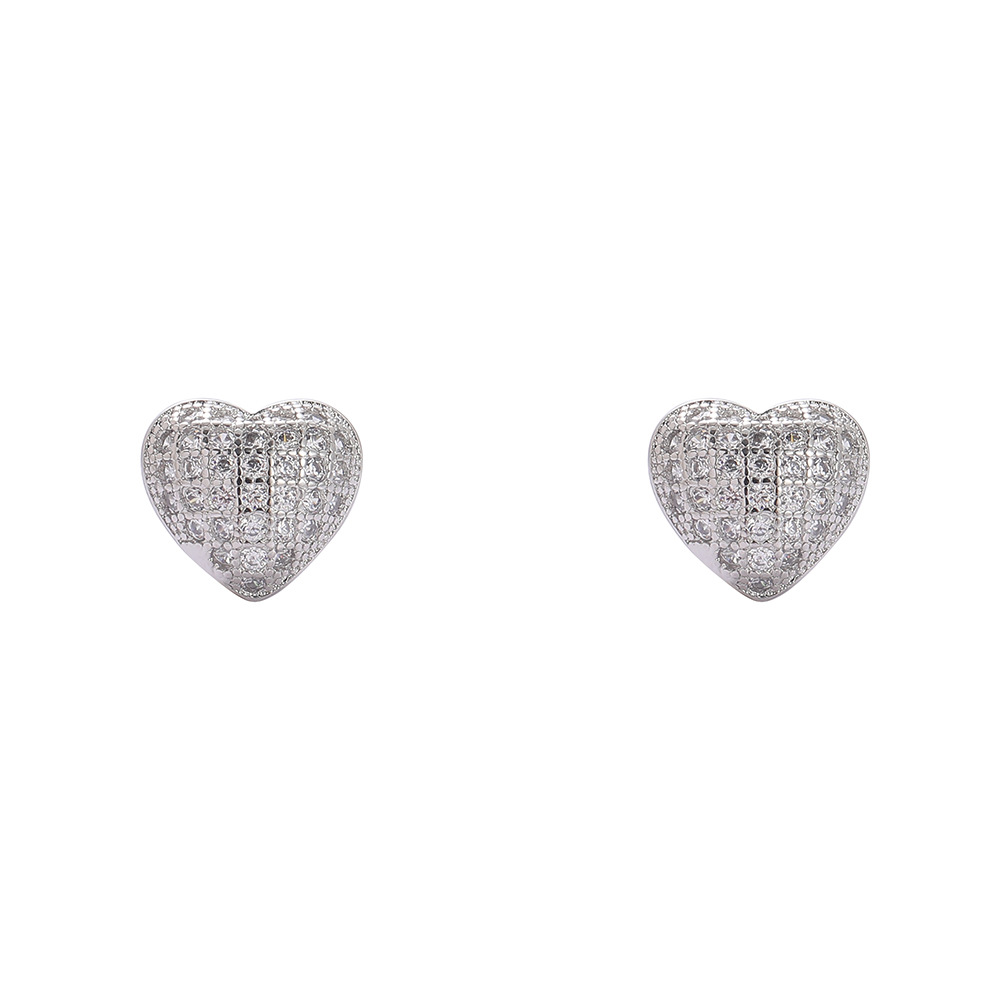 O1CN01MCB5Zd1EqA5jZsuPo_!!2215781360402-0-cib 925 sterling silver moissanite heart-shaped earrings, suitable for men's and women's hip-hop style heart-shaped earrings. - Image 1