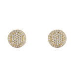 925 sterling silver inlaid moissanite double-layer circle earrings, hip-hop trend style, round earrings, suitable for men and women to wear.