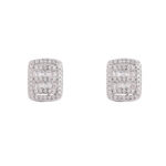 925 sterling silver inlaid moissanite five row square earrings, hip-hop new five layer rectangular earrings.