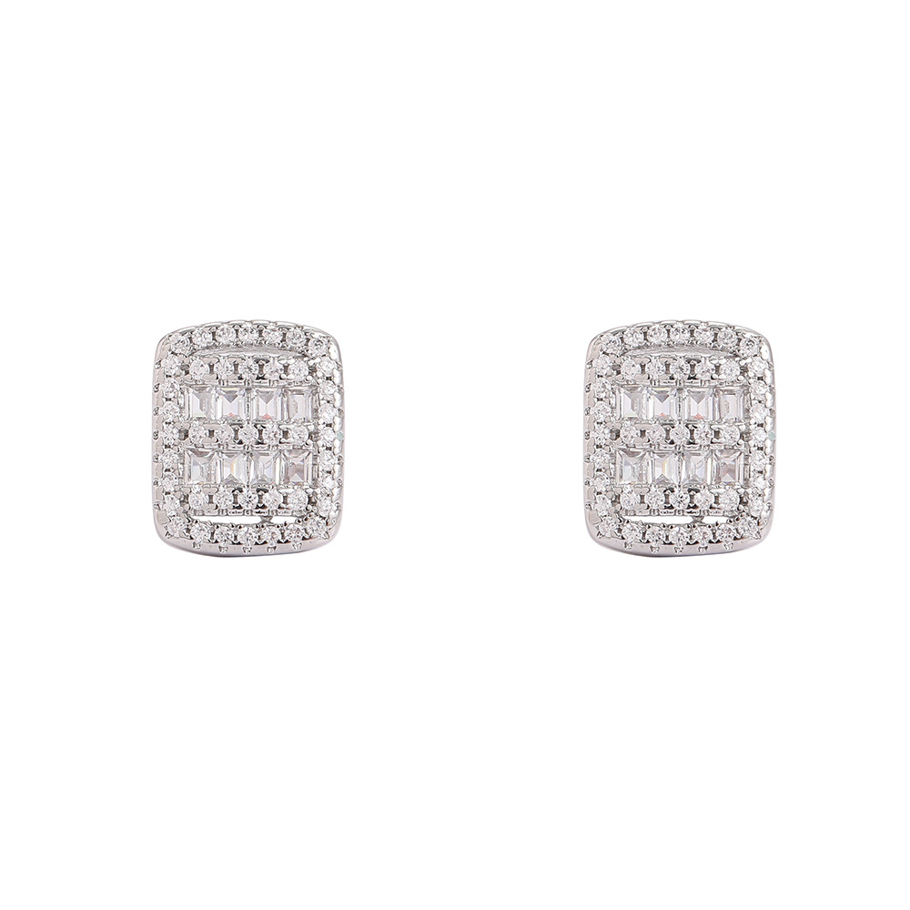 O1CN01Q84EZ61EqA5sSDZfZ_!!2215781360402-0-cib 925 sterling silver inlaid moissanite five row square earrings, hip-hop new five layer rectangular earrings. - Image 1