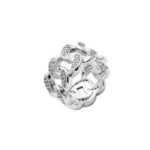 13mm Cuban 925 sterling silver ring, popular hip-hop moissanite ring, new men's Cuban chain ring