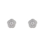 925 silver inlaid moissanite camellia earrings, hip-hop personalized design fashionable earrings, classic women's floral earrings.