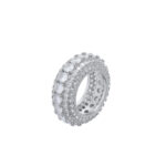 5-row moissanite ring popular hip-hop 925 sterling silver inlaid moissanite ring, modified version, full diamond ring for men