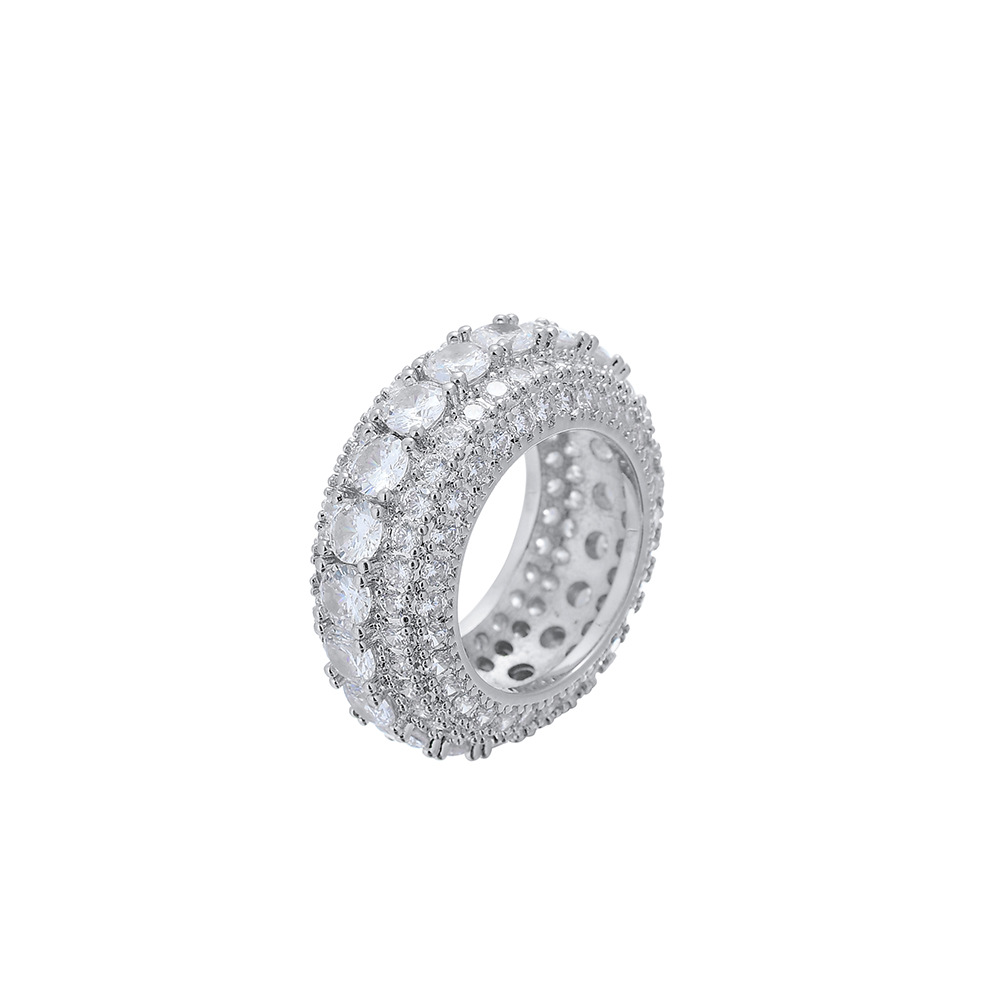 O1CN01XD6ila1EqAA2C9xdP_!!2215781360402-0-cib 5-row moissanite ring popular hip-hop 925 sterling silver inlaid moissanite ring, modified version, full diamond ring for men - Image 1
