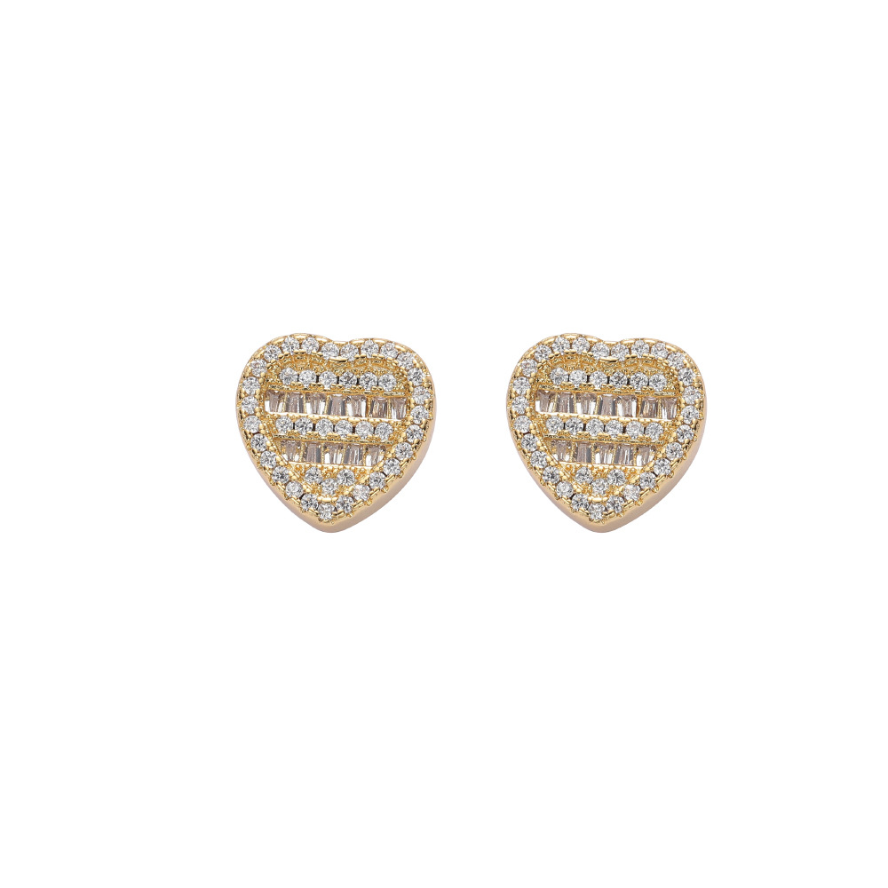 O1CN01XFSSZU1EqA5mCJHS4_!!2215781360402-0-cib 925 sterling silver inlaid moissanite heart-shaped earrings, hip-hop five layered personalized heart-shaped earrings. - Image 1