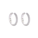 925 silver inlaid with moissanite large-sized hoop earrings, INS hip-hop style hoop earrings, trendy round ear hoops for men and women.