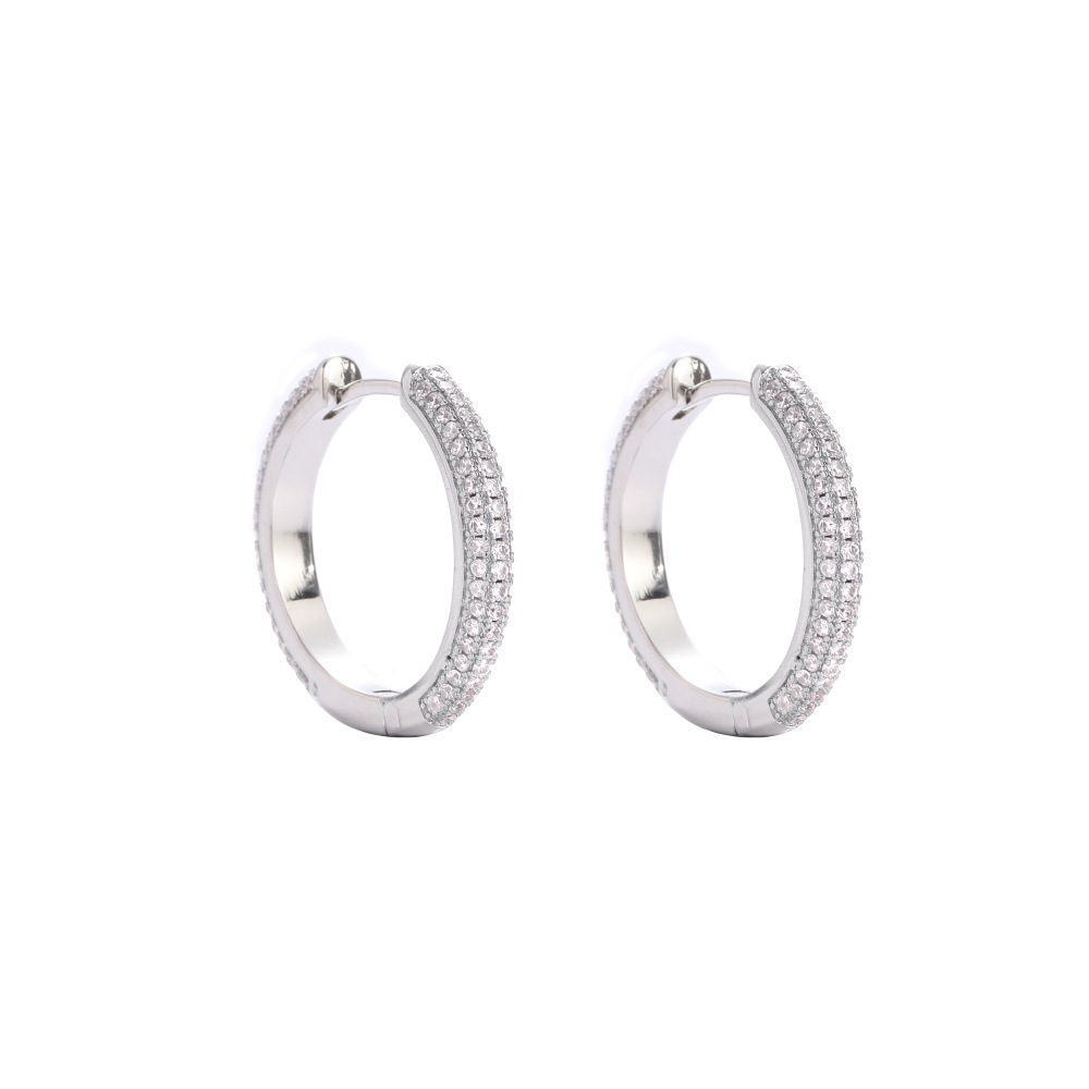 O1CN01Yw7J7Q1EqA5uykwJO_!!2215781360402-0-cib 925 silver inlaid with moissanite large-sized hoop earrings, INS hip-hop style hoop earrings, trendy round ear hoops for men and women. - Image 1