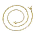 2mm Pave Moissanite Tennis Chain Hip-Hop Jewelry European and American Tennis Chain Trendy Personalized Tennis Chain