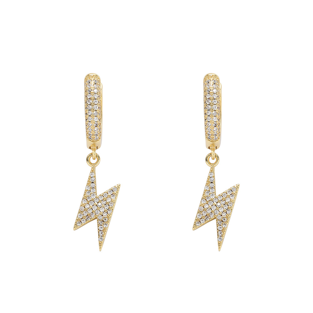 O1CN01ZlxSXt1EqA5kwPt7F_!!2215781360402-0-cib 925 sterling silver moissanite lightning earrings, hip hop trendy new lightning earrings, suitable for men and women to wear. - Image 1