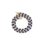 4mm 4-Claw Blue and White Mixed Tennis Necklace European and American Hip-Hop Tennis Chain Blue Moissanite Mixed Color Tennis Chain