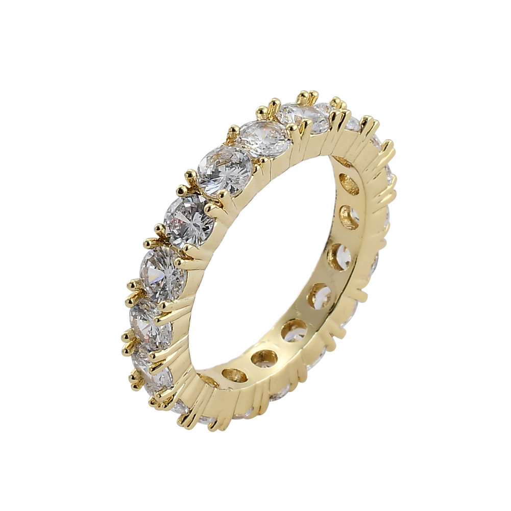 O1CN01bkPDS51EqAA58zpfL_!!2215781360402-0-cib Cuban Ring Single Moissanite European American Hip Hop 925 Pure Silver Micro inlaid Moissanite Cross border Popular 18K Gold Plated Ring for Men and Women - Image 1