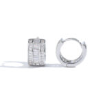 925 sterling silver small circle moissanite earrings, hip-hop style hoop earrings, men's and women's trendy round earrings.