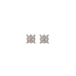 925 silver square moissanite earrings, hip-hop earrings for couples, square ear studs.